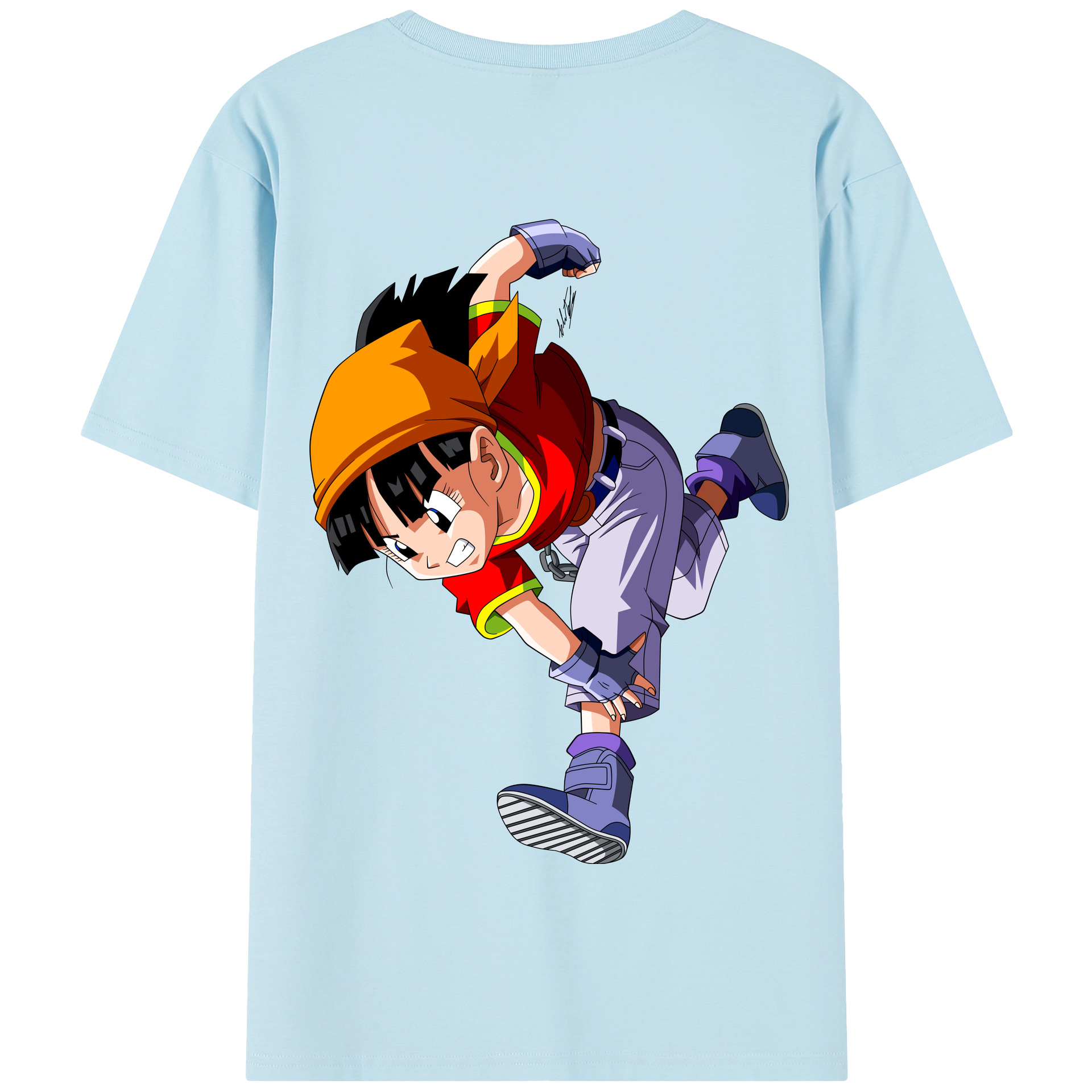 （画像用） ドラゴンボール パン DRAGON BALL Pan 綿100％半袖Tシャツ（背面プリント）